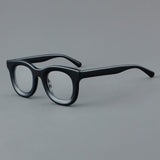 Alison Retro Acetate Glasses Frame Round Frames Southood Black
