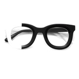 Alison Retro Acetate Glasses Frame Round Frames Southood Black white