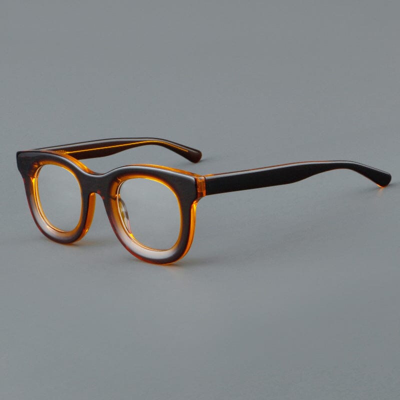 Alison Retro Acetate Glasses Frame Round Frames Southood Brown orange