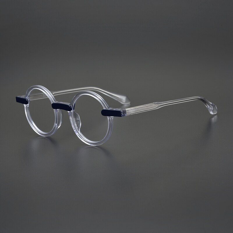Arlo Retro Round Acetate Eyeglasses Frame Round Frames Southood Clear
