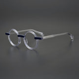 Arlo Retro Round Acetate Eyeglasses Frame Round Frames Southood Clear