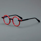 Arlo Retro Round Acetate Eyeglasses Frame Round Frames Southood Red