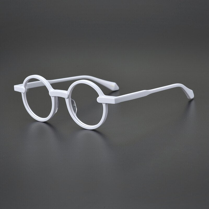 Arlo Retro Round Acetate Eyeglasses Frame Round Frames Southood White