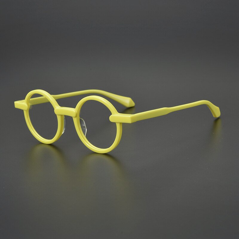 Arlo Retro Round Acetate Eyeglasses Frame Round Frames Southood Yellow