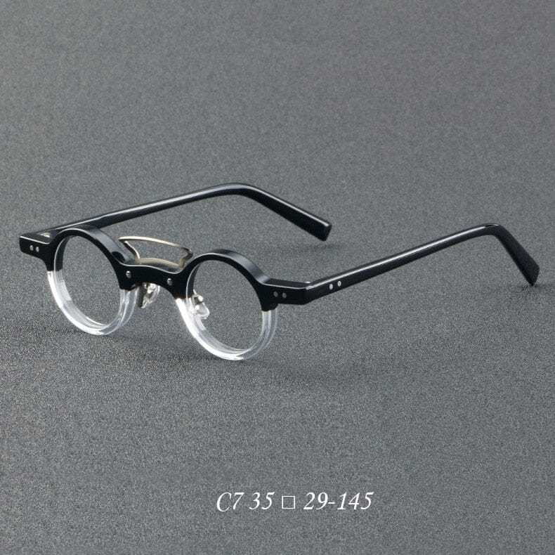 Bert Small Retro Round Acetate Frame Round Frames Southood BlackClear