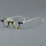 Bert Small Retro Round Acetate Frame Round Frames Southood Green Leopard