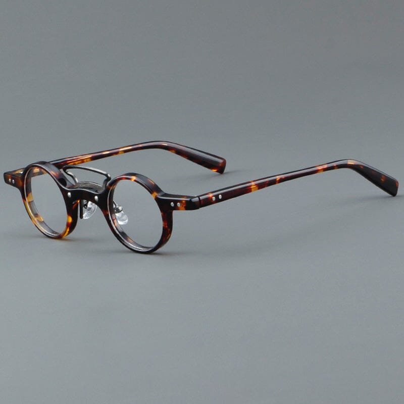 Bert Small Retro Round Acetate Frame Round Frames Southood Leopard