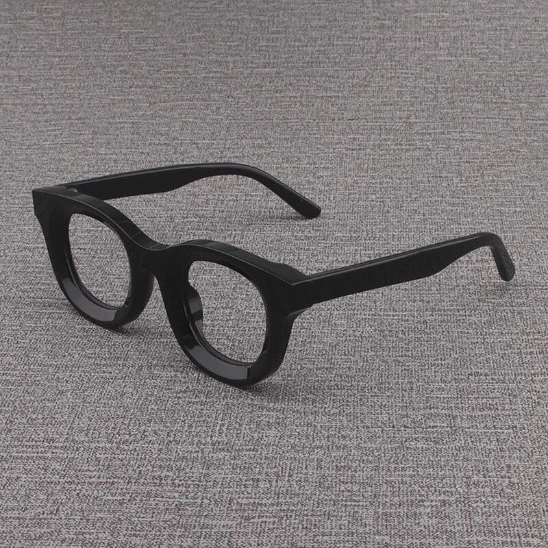 Codi Retro Acetate Glasses Frame Round Frames Southood Black