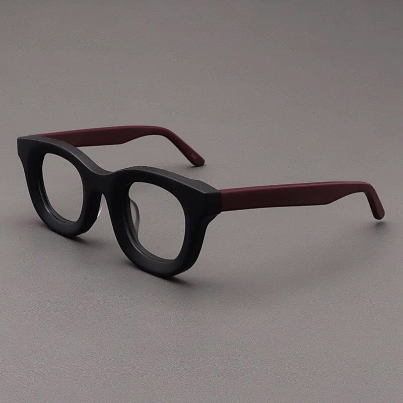 Codi Retro Acetate Glasses Frame Round Frames Southood Matte Black Red