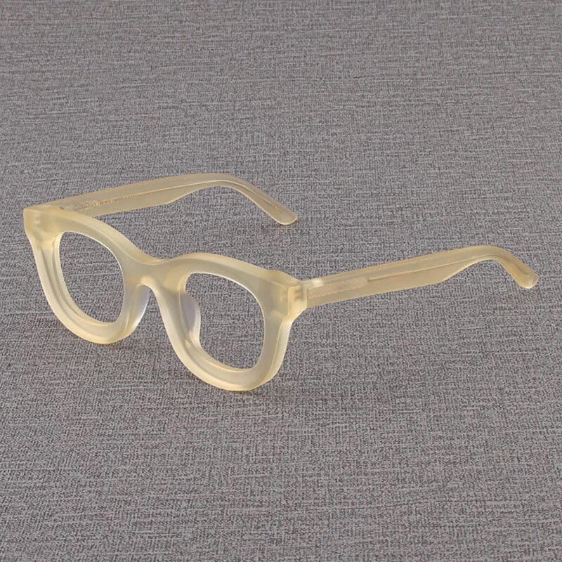Codi Retro Acetate Glasses Frame Round Frames Southood Matte Clear Yellow