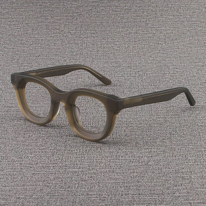 Codi Retro Acetate Glasses Frame Round Frames Southood Matte Grey Green