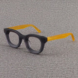 Codi Retro Acetate Glasses Frame Round Frames Southood Matte Grey Yellow