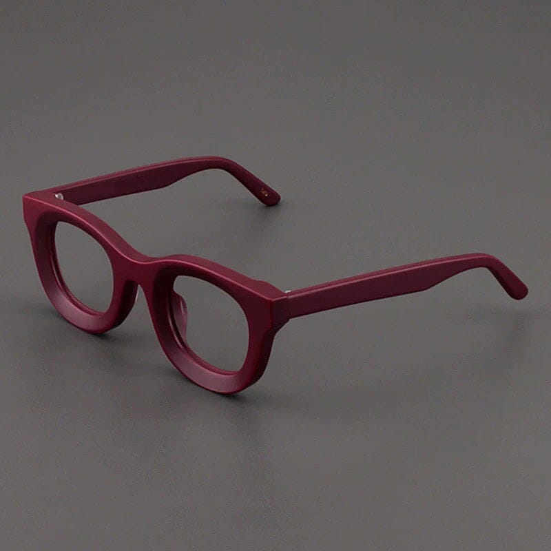 Codi Retro Acetate Glasses Frame Round Frames Southood Matte Red
