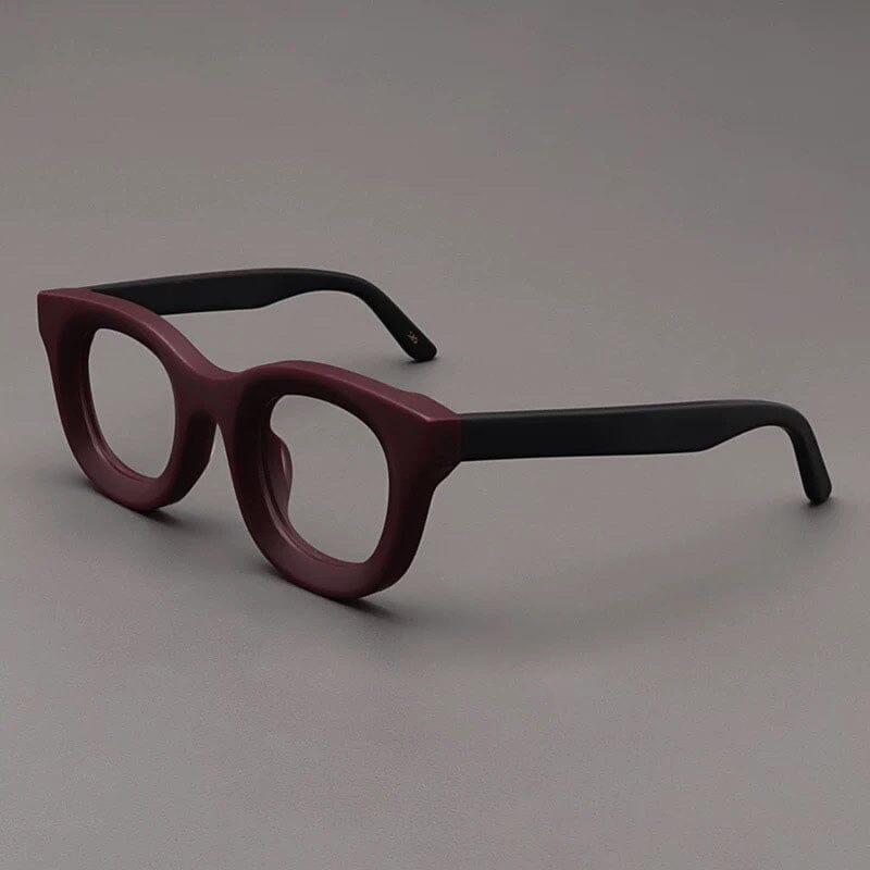 Codi Retro Acetate Glasses Frame Round Frames Southood Matte Red Black