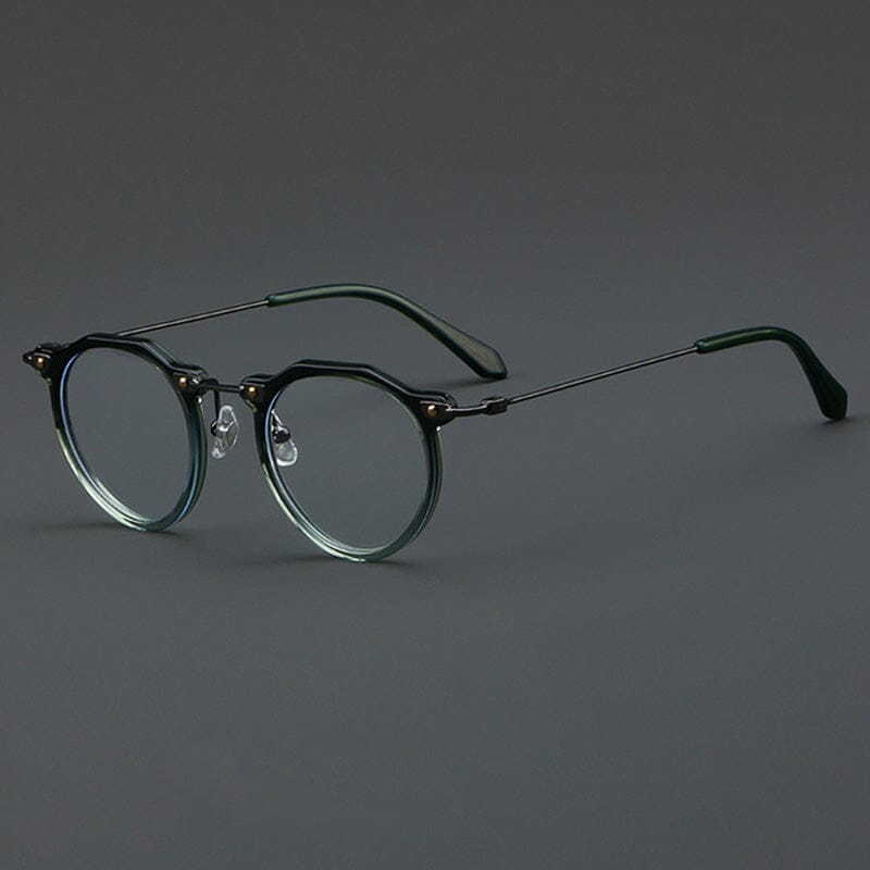 Cort Acetate Titanium Glasses Frame Round Frames Southood Gradient green