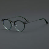 Cort Acetate Titanium Glasses Frame Round Frames Southood Gradient green
