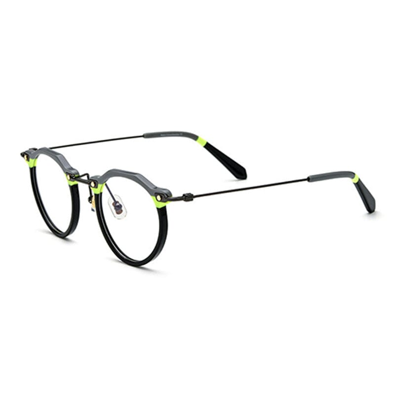 Cort Acetate Titanium Glasses Frame Round Frames Southood Gray black