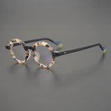 Dimash Round Acetate Optical Glasses Frame Round Frames Southood Matte gray leopard