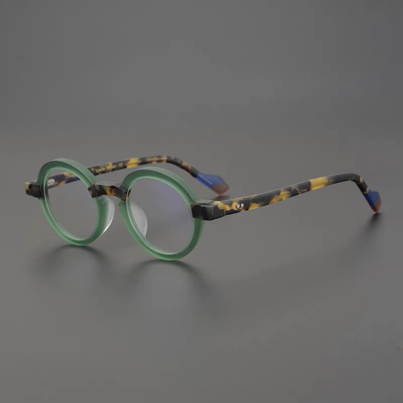Dimash Round Acetate Optical Glasses Frame Round Frames Southood Matte green