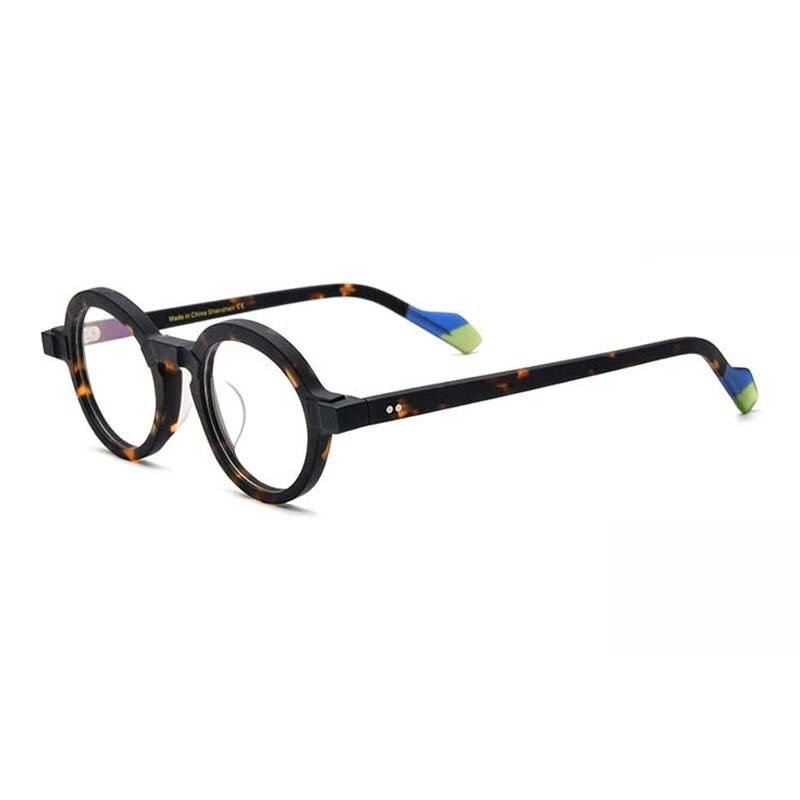 Dimash Round Acetate Optical Glasses Frame Round Frames Southood Matte leopard