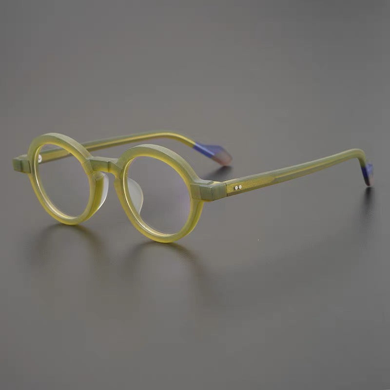 Dimash Round Acetate Optical Glasses Frame Round Frames Southood Matte yellow green