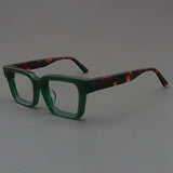 Dino Acetate Rectangle Glasses Frame Rectangle Frames Southood Green Leopard