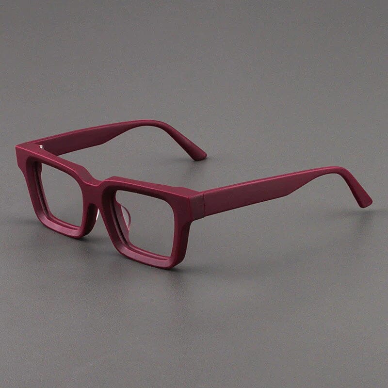 Dino Acetate Rectangle Glasses Frame Rectangle Frames Southood Matte Red
