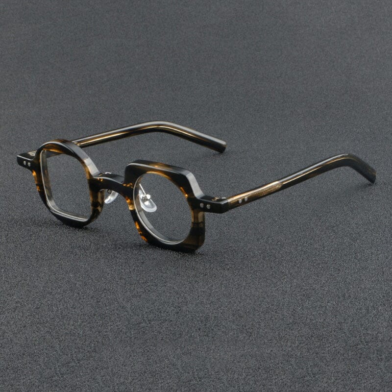 Fred Retro Acetate Personality Glasses Frame Geometric Frames Southood Brown-leopard