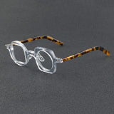 Fred Retro Acetate Personality Glasses Frame Geometric Frames Southood Clear-Leopard