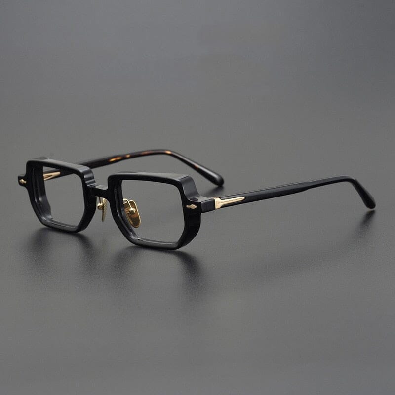 Gibbon Retro Rectangle Glasses Frame Rectangle Frames Southood Black-gold