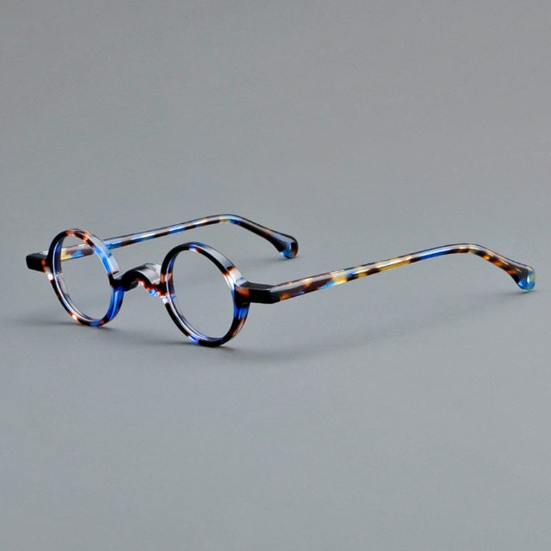 Jordi Small Round Acetate Glasses Frame Round Frames Southood Blue-leoard