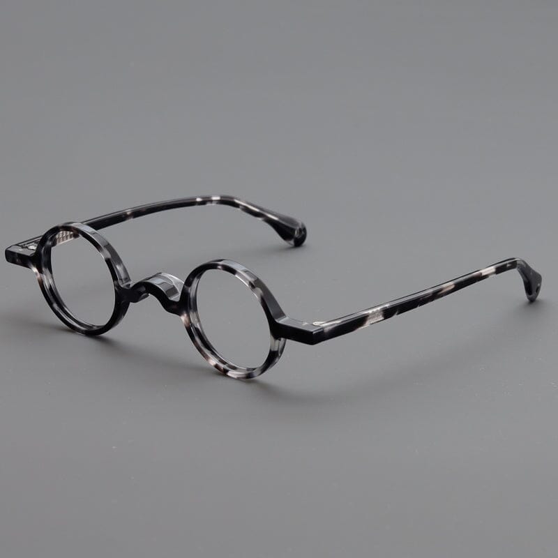 Jordi Small Round Acetate Glasses Frame Round Frames Southood White leopard