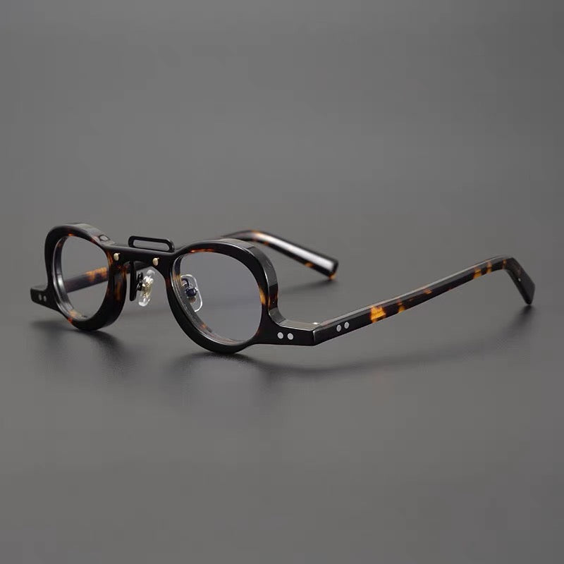 Lennon Personality Funny Small Acetate Glasses Frame Round Frames Southood Leopard