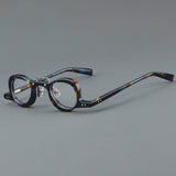 Lennon Personality Funny Small Acetate Glasses Frame Round Frames Southood Purple Leopard
