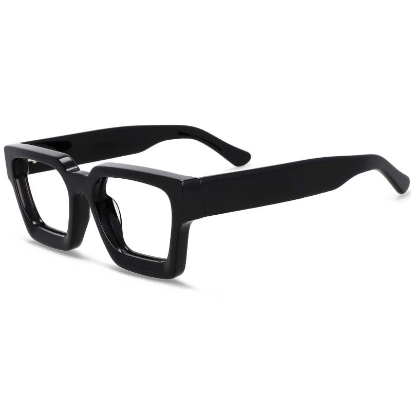 Lew Vintage Square Acetate Glasses Frame Rectangle Frames Southood Black