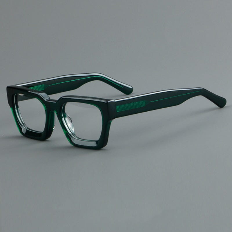 Lew Vintage Square Acetate Glasses Frame Rectangle Frames Southood Green