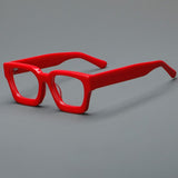 Lew Vintage Square Acetate Glasses Frame Rectangle Frames Southood Red