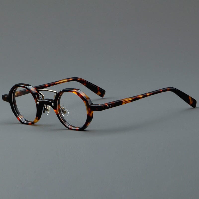Liam Premium Series Retro Acetate Optical Glasses Frame Round Frames Southood Leopard
