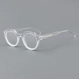 Luke Retro Acetate Optical Glasses Frame Round Frames Southood Clear-White