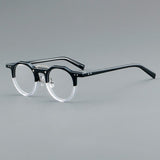 Raed Retro Round Acetate Glasses Frame Round Frames Southood Black clear