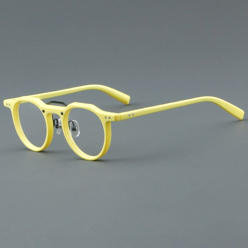 Raed Retro Round Acetate Glasses Frame Round Frames Southood Yellow
