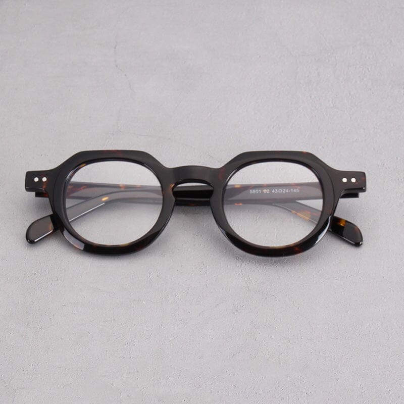 Reg Vintage Acetate Round Optical Glasses Frame Round Frames Southood Leopard