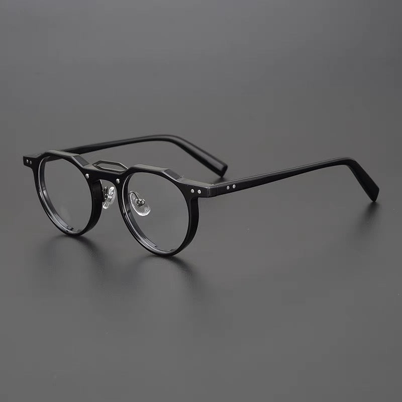 Ron Retro Round Acetate Glasses Frame Round Frames Southood C1Black