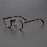 Ron Retro Round Acetate Glasses Frame Round Frames Southood C1Black