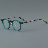 Ron Retro Round Acetate Glasses Frame Round Frames Southood Green leopard