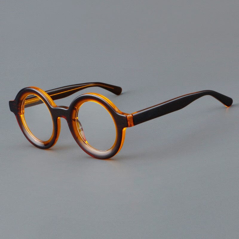 Sean Retro Round Acetate Glasses Frame Round Frames Southood Brown Orange