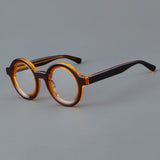Sean Retro Round Acetate Glasses Frame Round Frames Southood Brown Orange