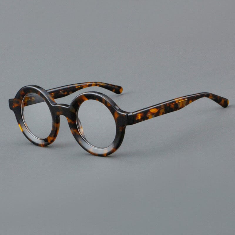 Sean Retro Round Acetate Glasses Frame Round Frames Southood Leopard