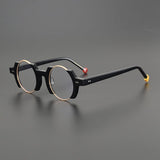Sinjin Round Acetate Personalized Eyeglasses Frames Round Frames Southood Black gold