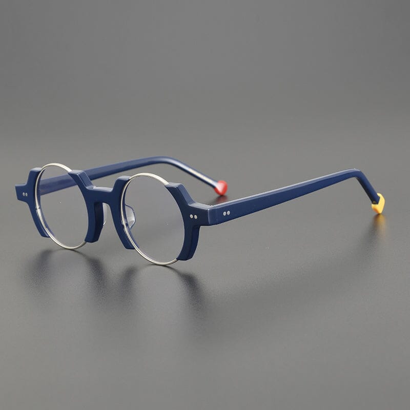 Sinjin Round Acetate Personalized Eyeglasses Frames Round Frames Southood Blue